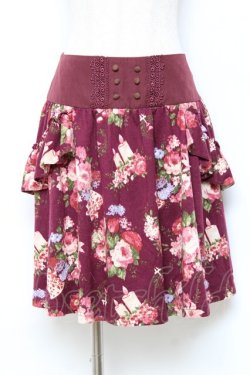 画像1: axes femme / ニットスカート  ワイン Y-25-10-20-106-AX-SK-AS-ZY