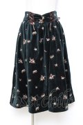 axes femme / 総刺繍ベロアスカート M Dグリーン Y-25-10-20-107-AX-SK-SZ-ZY