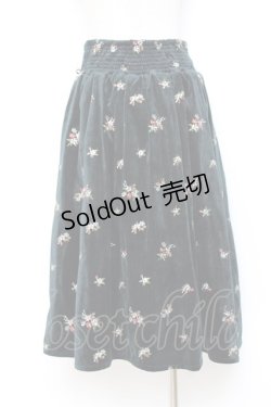 画像2: axes femme / 総刺繍ベロアスカート M Dグリーン Y-25-10-20-107-AX-SK-SZ-ZI