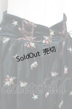 画像3: axes femme / 総刺繍ベロアスカート M Dグリーン Y-25-10-20-107-AX-SK-SZ-ZI