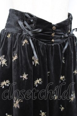 画像3: axes femme / 総刺繍ベロアスカート M クロ Y-25-10-20-108-AX-SK-SZ-ZY