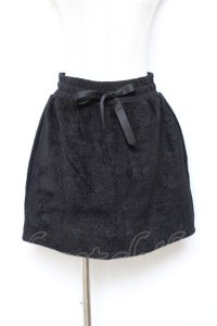 axes femme POETIQUE / モールニット風ミニスカート M 黒 Y-25-10-20-109-AX-SK-SZ-ZY