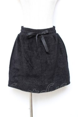 画像1: axes femme POETIQUE / モールニット風ミニスカート M 黒 Y-25-10-20-109-AX-SK-SZ-ZY