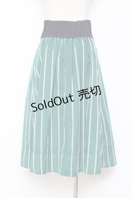 画像2: axes femme / ビット付ハイウエストスカート  グリーン Y-25-10-20-110-AX-SK-SZ-ZI (2)