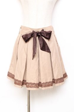 画像1: axes femme / 裾レースプリーツキュロット M キャメル Y-25-10-20-111-AX-PA-SZ-ZY