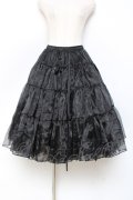 axes femme kawaii / ミディオーガンジーパニエ M 黒 Y-25-10-20-112-AX-SK-SZ-ZY