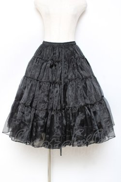 画像1: axes femme kawaii / ミディオーガンジーパニエ M 黒 Y-25-10-20-112-AX-SK-SZ-ZY