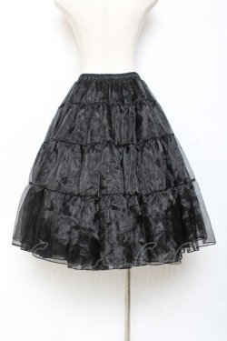 画像2: axes femme kawaii / ミディオーガンジーパニエ M 黒 Y-25-10-20-112-AX-SK-SZ-ZY