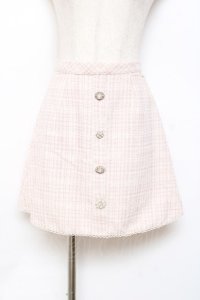 evelyn / ビジューツイードスカート  ピンク Y-25-10-20-116-LO-SK-SZ-ZY