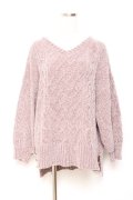 axes femme / 後ろ編み上げニット M 淡ピンク Y-25-10-20-013-AX-TO-SZ-ZY