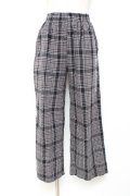 NieR Clothing / ロゴ刺繍入りチェック柄パンツ  グレー Y-25-10-20-119-PU-PA-SZ-ZY