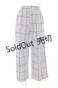 NieR Clothing / ロゴ刺繍入りチェック柄パンツ  グレー Y-25-10-20-119-PU-PA-SZ-ZY