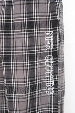画像3: NieR Clothing / ロゴ刺繍入りチェック柄パンツ  グレー Y-25-10-20-119-PU-PA-SZ-ZY