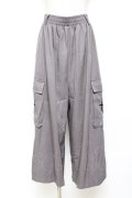 NieR Clothing / 刺繍ワイドパンツ  グレー Y-25-10-20-120-PU-PA-SZ-ZY
