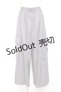 NieR Clothing / 刺繍ワイドパンツ  グレー Y-25-10-20-120-PU-PA-SZ-ZY