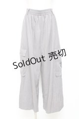 NieR Clothing / 刺繍ワイドパンツ  グレー Y-25-10-20-120-PU-PA-SZ-ZY