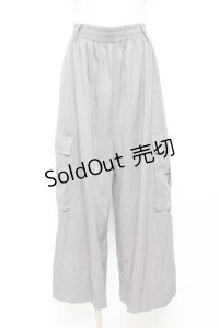 NieR Clothing / 刺繍ワイドパンツ  グレー Y-25-10-20-120-PU-PA-SZ-ZY