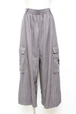 画像1: NieR Clothing / 刺繍ワイドパンツ  グレー Y-25-10-20-120-PU-PA-SZ-ZY