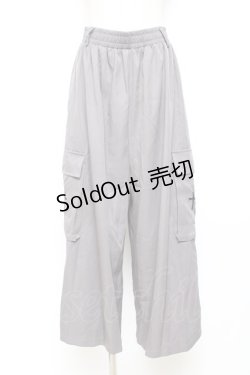 画像1: NieR Clothing / 刺繍ワイドパンツ  グレー Y-25-10-20-120-PU-PA-SZ-ZY