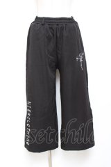 NieR Clothing / 刺繍ワイドパンツ  黒 Y-25-10-20-122-PU-PA-SZ-ZY