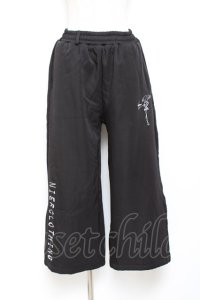 NieR Clothing / 刺繍ワイドパンツ  黒 Y-25-10-20-122-PU-PA-SZ-ZY