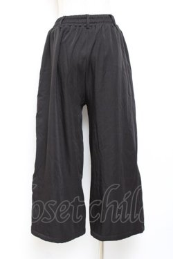 画像2: NieR Clothing / 刺繍ワイドパンツ  黒 Y-25-10-20-122-PU-PA-SZ-ZY
