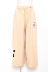 NieR Clothing / ミケ刺繍ワイドパンツ  ベージュ Y-25-10-20-123-PU-PA-SZ-ZY
