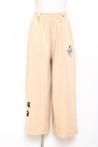 NieR Clothing / ミケ刺繍ワイドパンツ  ベージュ Y-25-10-20-123-PU-PA-SZ-ZY