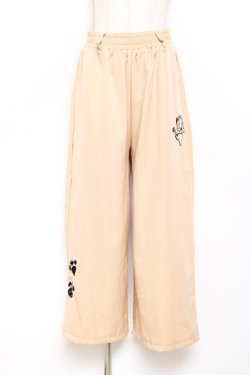 画像1: NieR Clothing / ミケ刺繍ワイドパンツ  ベージュ Y-25-10-20-123-PU-PA-SZ-ZY