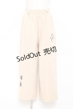 画像1: NieR CLOTHING / ミケ刺繍ワイドパンツ  ベージュ Y-25-10-20-123-PU-PA-SZ-ZY