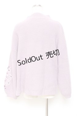 画像2: axes femme / 袖刺繍ボトルネックニット F ラベンダー Y-25-10-20-016-AX-TO-SZ-ZY