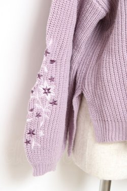 画像3: axes femme / 袖刺繍ボトルネックニット F ラベンダー Y-25-10-20-016-AX-TO-SZ-ZY