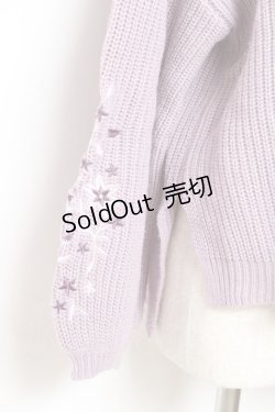 画像3: axes femme / 袖刺繍ボトルネックニット F ラベンダー Y-25-10-20-016-AX-TO-SZ-ZY