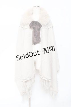 画像1: axes femme / ファーティペット付きストール  生成り Y-25-10-20-003-AX-TO-SZ-ZY