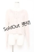 axes femme / モチーフレース付きカーデ M アワピンク Y-25-10-20-019-AX-TO-SZ-ZY