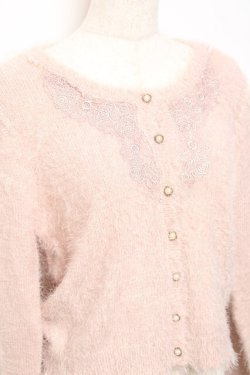 画像3: axes femme / モチーフレース付きカーデ M アワピンク Y-25-10-20-019-AX-TO-SZ-ZY