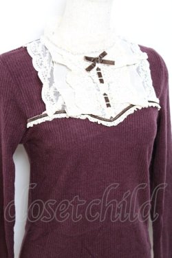 画像3: axes femme / ベロアリボンプチスタンドプルオーバー M パープル Y-25-10-20-026-AX-TO-SZ-ZY