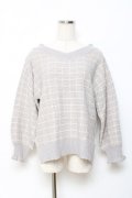 axes femme / Vネックツイードニット F グレー Y-25-10-20-027-AX-TO-SZ-ZY