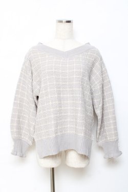 画像1: axes femme / Vネックツイードニット F グレー Y-25-10-20-027-AX-TO-SZ-ZY