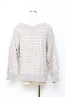 画像2: axes femme / Vネックツイードニット F グレー Y-25-10-20-027-AX-TO-SZ-ZY