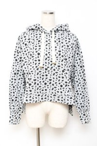 axes femme POETIQUE / ダルメシアン柄カットパーカー M グレー Y-25-10-20-028-AX-TO-SZ-ZI