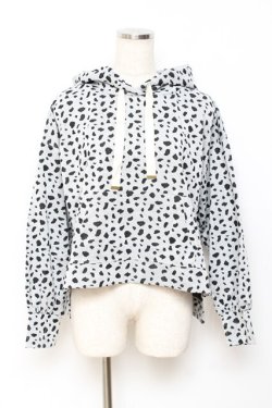 画像1: axes femme POETIQUE / ダルメシアン柄カットパーカー M グレー Y-25-10-20-028-AX-TO-SZ-ZY