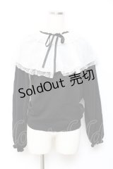 axes femme / レース重ねケープニットプルオーバー M 黒 Y-25-10-20-029-AX-TO-SZ-ZY