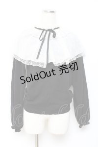 axes femme / レース重ねケープニットプルオーバー M 黒 Y-25-10-20-029-AX-TO-SZ-ZY