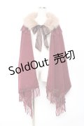 axes femme / ファーティペット付きストール  ワイン Y-25-10-20-004-AX-TO-SZ-ZY