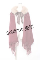 axes femme / ファーティペット付きストール  ワイン Y-25-10-20-004-AX-TO-SZ-ZY