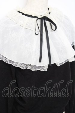 画像3: axes femme / レース重ねケープニットプルオーバー M 黒 Y-25-10-20-029-AX-TO-SZ-ZY