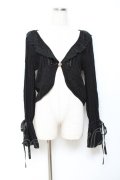 axes femme / ショート丈ニットボレロ M 黒 Y-25-10-20-030-AX-TO-SZ-ZY