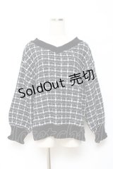 axes femme / Vネックツイードニット F 黒 Y-25-10-20-032-AX-TO-SZ-ZY