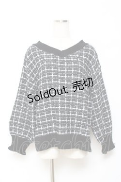 画像1: axes femme / Vネックツイードニット F 黒 Y-25-10-20-032-AX-TO-SZ-ZY